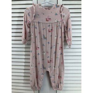 Angel Dear Size 6-12M Llama Ruffle Shoulder Romper Viscose Bamboo